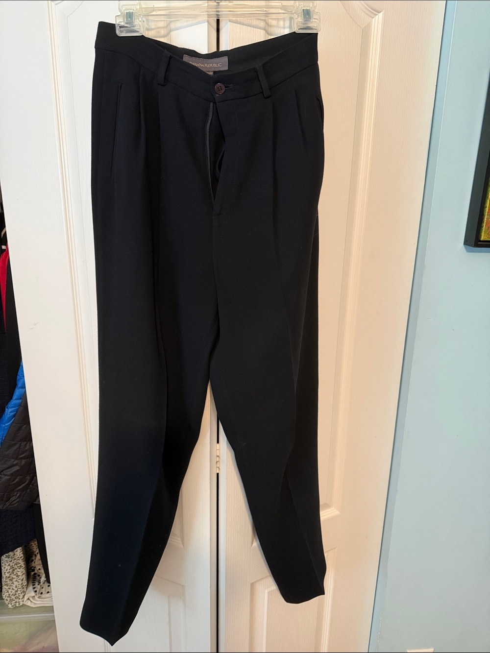 Banana Republic Black High-Rise Straight Leg Pants